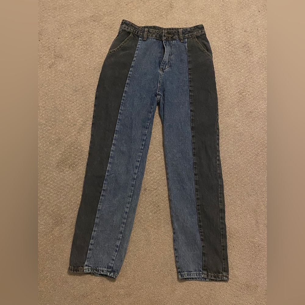 Vintage Split Colored Jeans Size Small